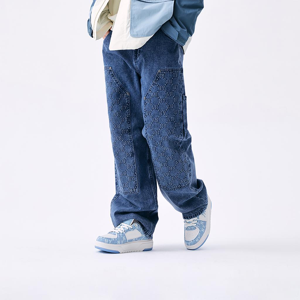 New MLB MONOGRAM Collection New York Yankees SS25 Jeans Men's Standard Denim 3LDPM0551-50INS