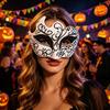 Men Half Face Mask with Elastic Band Vintage Glitter Half Face Guard Eye Mask Halloween Costume Masquerade Party Stage Performance Accessories