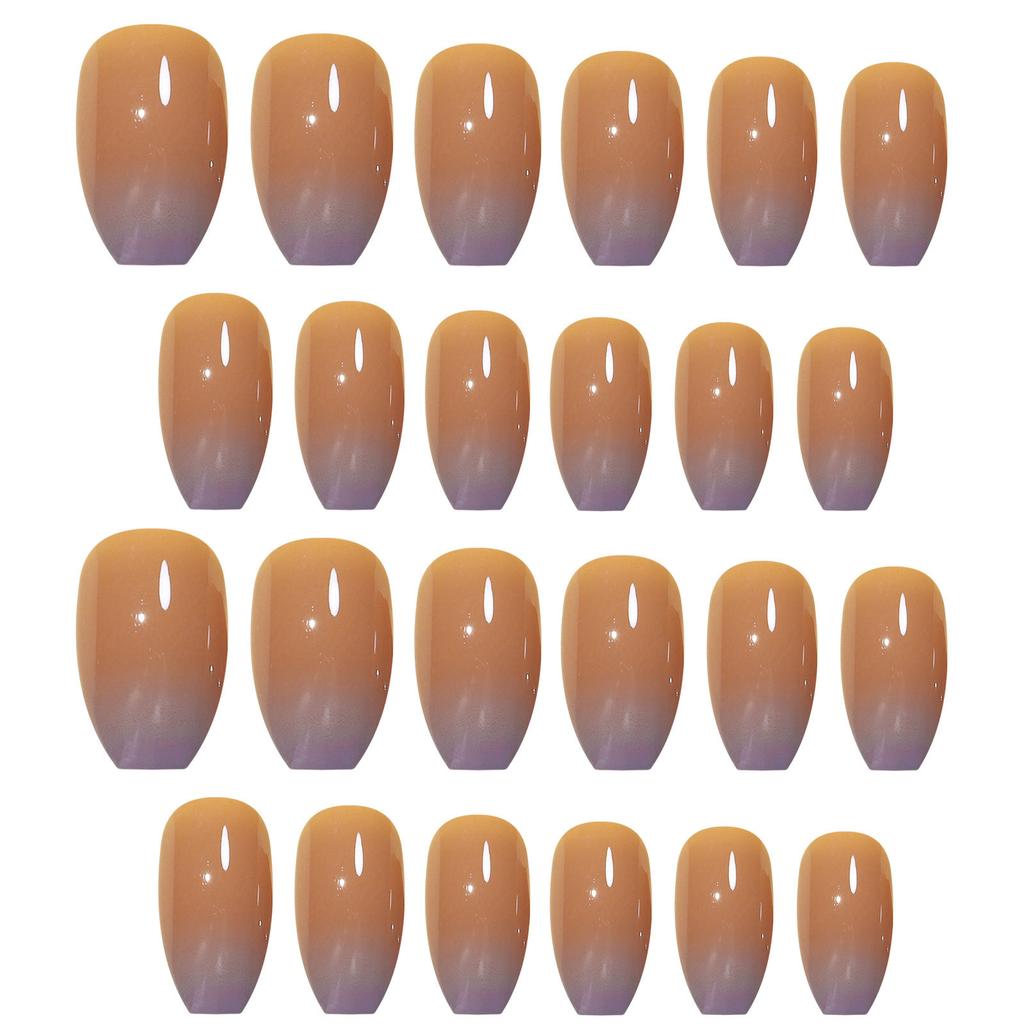 Nude Ice Through Khaki Gradual Change Short Wear Nail French Phototherapy Patch Nail Practice Full Sticker