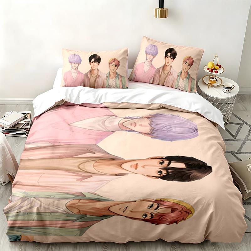 Kpop şeytan avcıları 3 parçalı set Yatak odası kullanımı için mükemmel Rahat nevresim takımı bir yorgan kılıfı ve iki yastık kılıfı içerir İdeal doğum günü veya Noel hediyesi