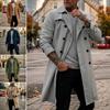Oversized Lang Trenchcoat for Menn, Dobbeltspent Vindjakke, Europeisk Amerikansk Gatestil Vindtett Yttertøy for Menn