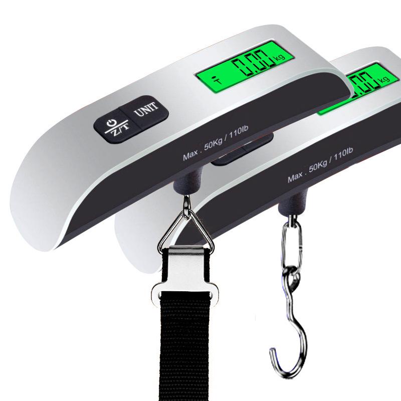 Portable 50kg T-Type Luggage Scale with Green Light and Steel Hook