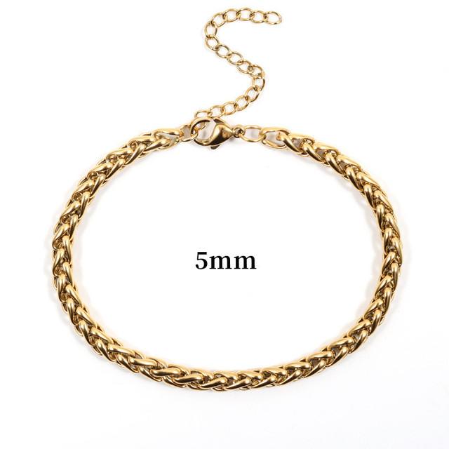 New Classic Figaro Flower Basket Chain Bracelet Men 5mm Width Stainless Steel Link Chain Bracelet For Men Jewelry Gift