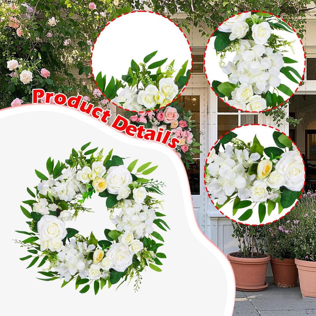 Artificial Decorative Wreath, Front Door Garland, Hanging Creative Ornament, PP ,