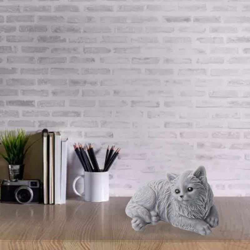 Aromatherapy Candle Mould 3D Animal Plaster Resin Silicone Mold Lying Cat Ornaments Mold for DIY Crafts Home Decors