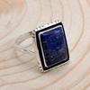Lapislazuli-Ring aus 925er-Sterlingsilber, handgefertigter Ringschmuck mit natürlichem Edelstein