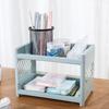 Double Layer Plastic Storage Shelf Desktop Organizer for Office Supplies Cosmetics Kitchen Bathroom Multifunctional Tray