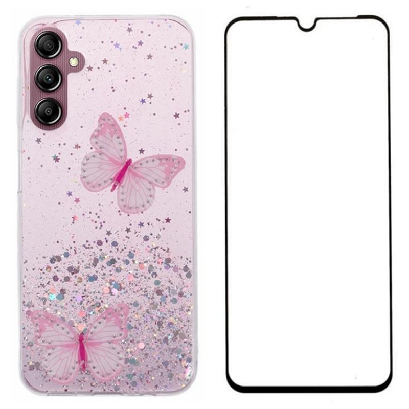 For Samsung Galaxy A24 4G (162.1 X 77.6 X 8.3mm) Case TPU Phone Cover with Butterfly Decor HD Film