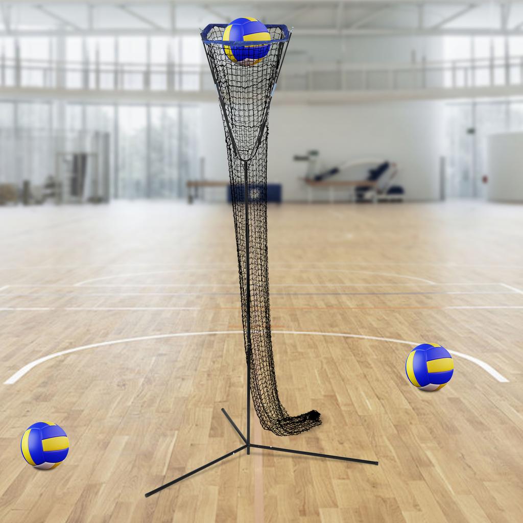 Sistem de Plasă pentru Antrenament de Volei, Înălțime Reglabilă 225-330cm, Cadru Plasă de Antrenament cu Control al Unghiului, Echipament Portabil de Volei