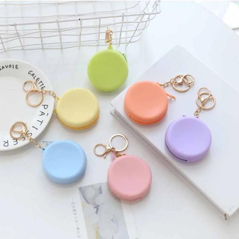 Candy Color silikonové mini kulaté pouzdro na mince Peněženky na mince Dámské Dívčí Peněženka na mince Peněženka na zip pro děti Ženy Dámské