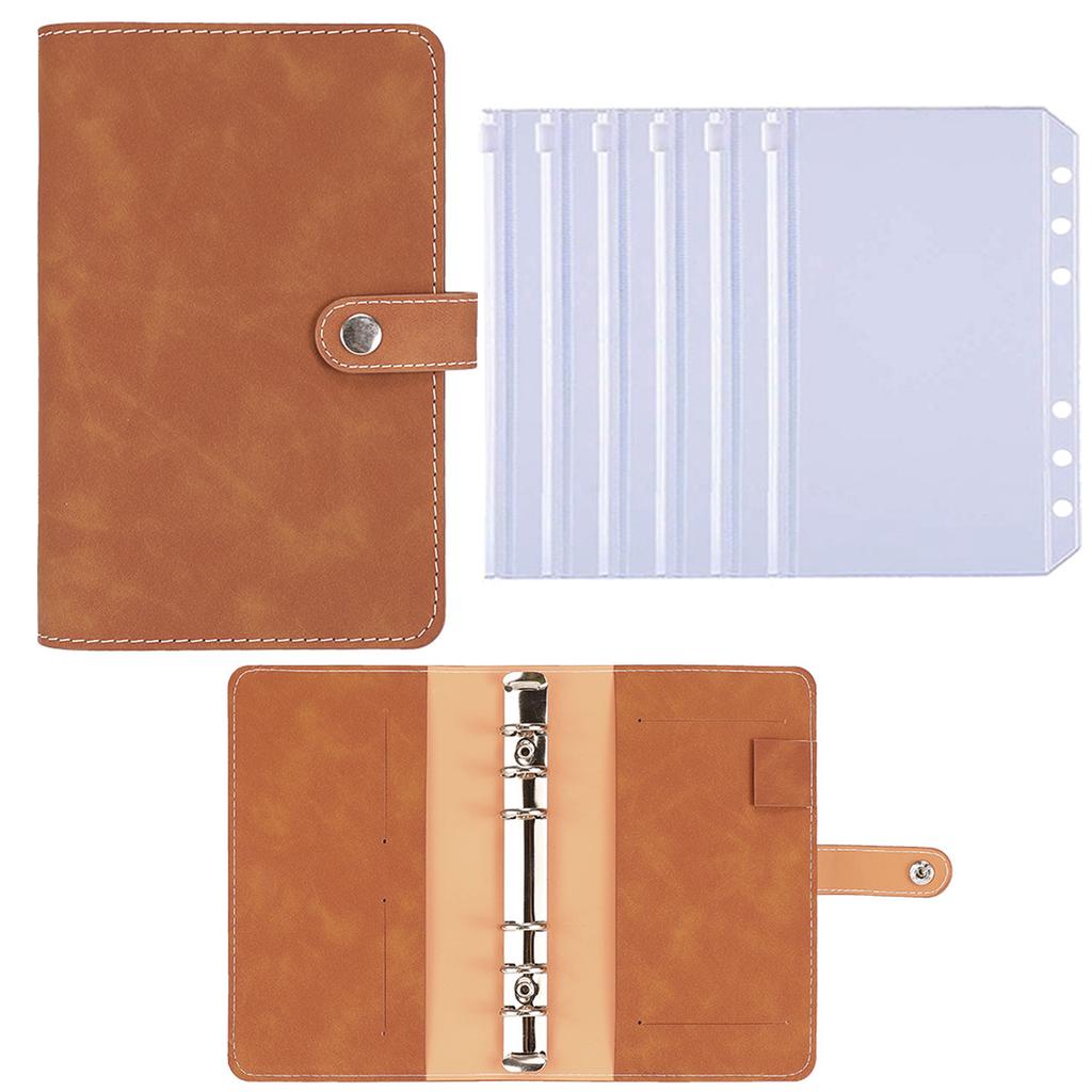 1pcs Loose-leaf Shell + 6pcs Zipper Bag, Deposit Book, Loose-leaf Note Multi-functional Storage Book, Accounting Plan Book