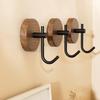 4 Pcs Walnut-Colored Adhesive Hooks, No Drill Heavy Duty Sticky Hooks Suitable for Workplace Bathroom Kitchen Bedroom, Waterproof Stick On Hooks