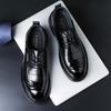 Wenzhou Leather Shoes Men's High-end Leather Men's Shoes First Layer Cowhide Business Dress Wedding Derby Shoes Trendy Autumn New Models