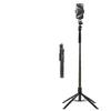 Bluetooth Selfie Stick H186: Anti-Shake, Retractable Stand with Ground Stake and Anti-Tip Four-Leg Design for Mobile Phones.
