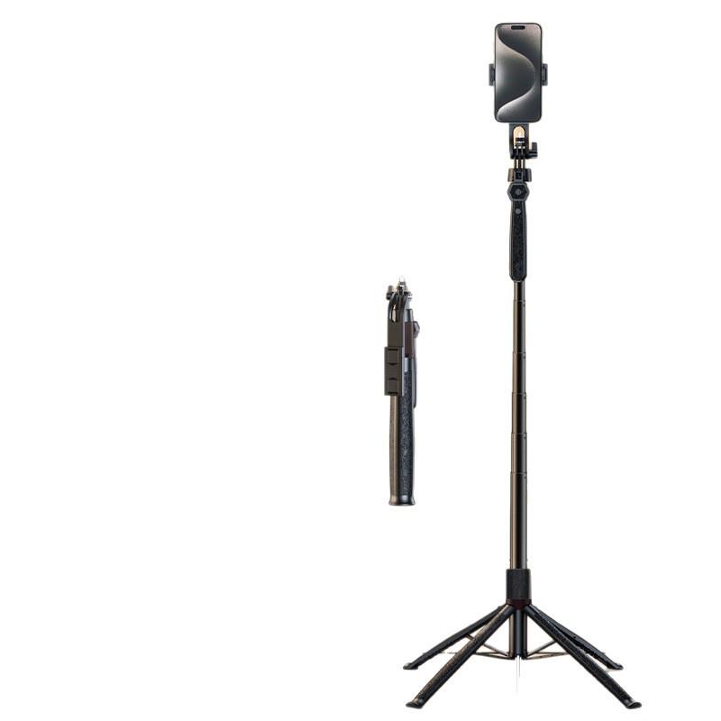 Bluetooth Selfie Stick H186: Anti-Shake, Retractable Stand with Ground Stake and Anti-Tip Four-Leg Design for Mobile Phones.