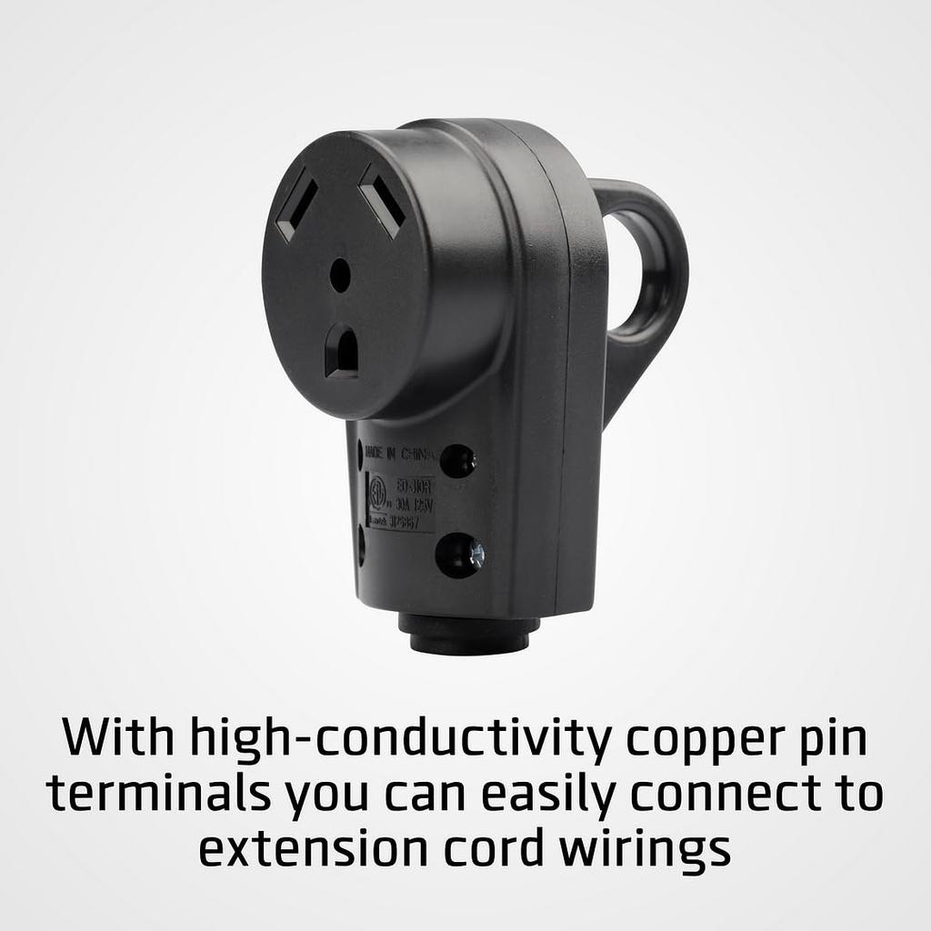 125 V 30 A Camper Plug Adapter RV Receptacle Plug Heavy Duty Caravan Power Plug Accessories Repairing Replacement