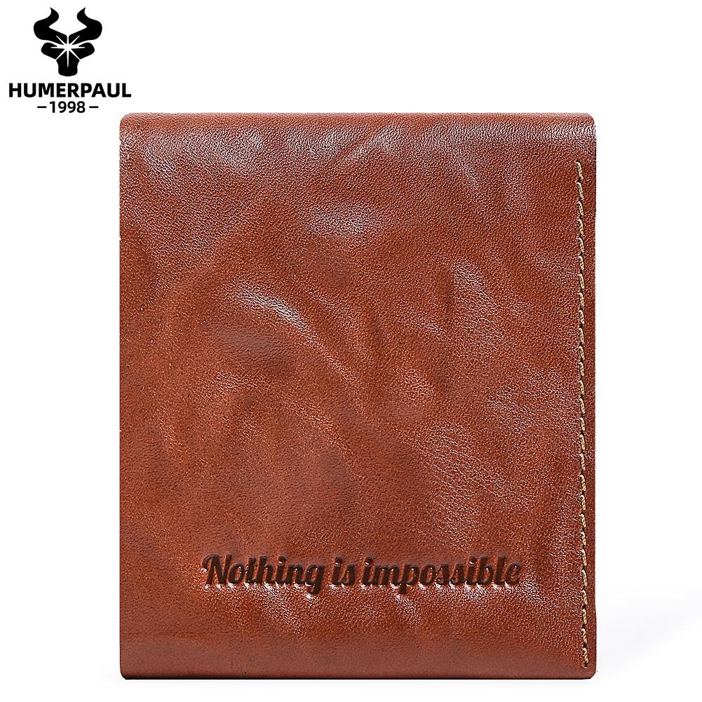 Humerpaul The First Layer of Cowhide Wallet Card Case Compact Exquisite Solid Color Casual Small Bag Portable