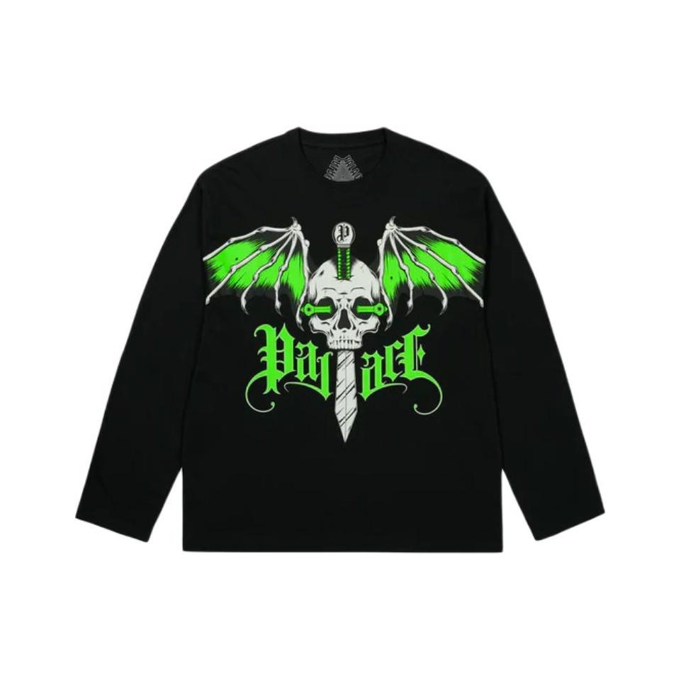 Palace Wingspan Long-Sleeve Black Unisex Tops P29LS008
