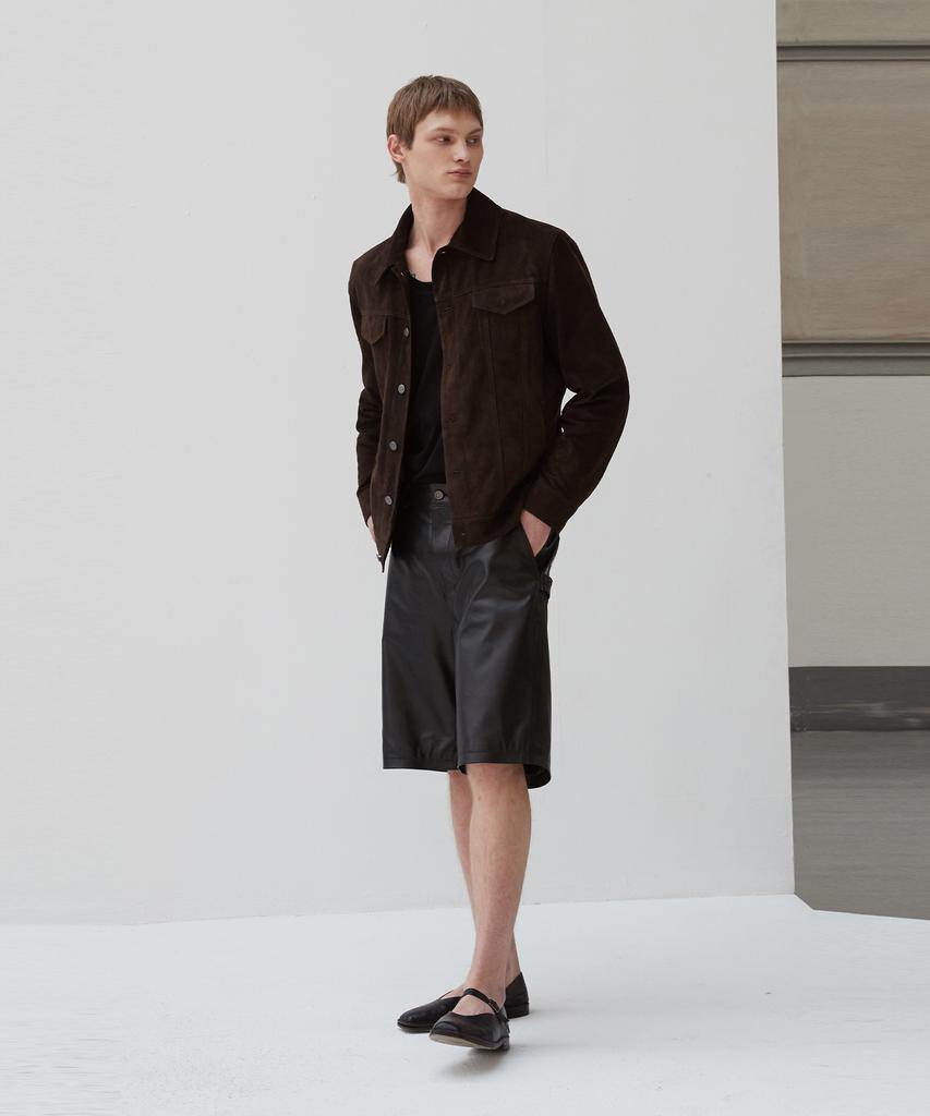 Beleudemaleu Italian Napa Lambskin Bermuda Pants