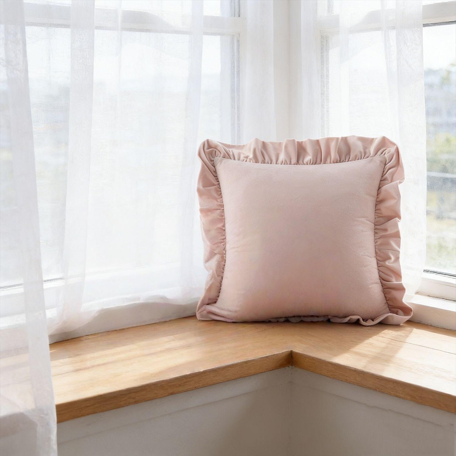 1 stuks ruches fluwelen kussenhoes 45*45cm decoratieve kussensloop voor bank woonkamer sierkussenhoes beige roze grijs 45x45cm