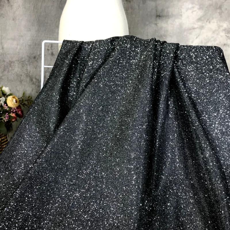 Buntes Blaues Gradient Glitzer Gewebe Elastisches Strickware Nach dem Meter für Kleidung Performance Kleid Diy Nähen Designer Stoff Gold