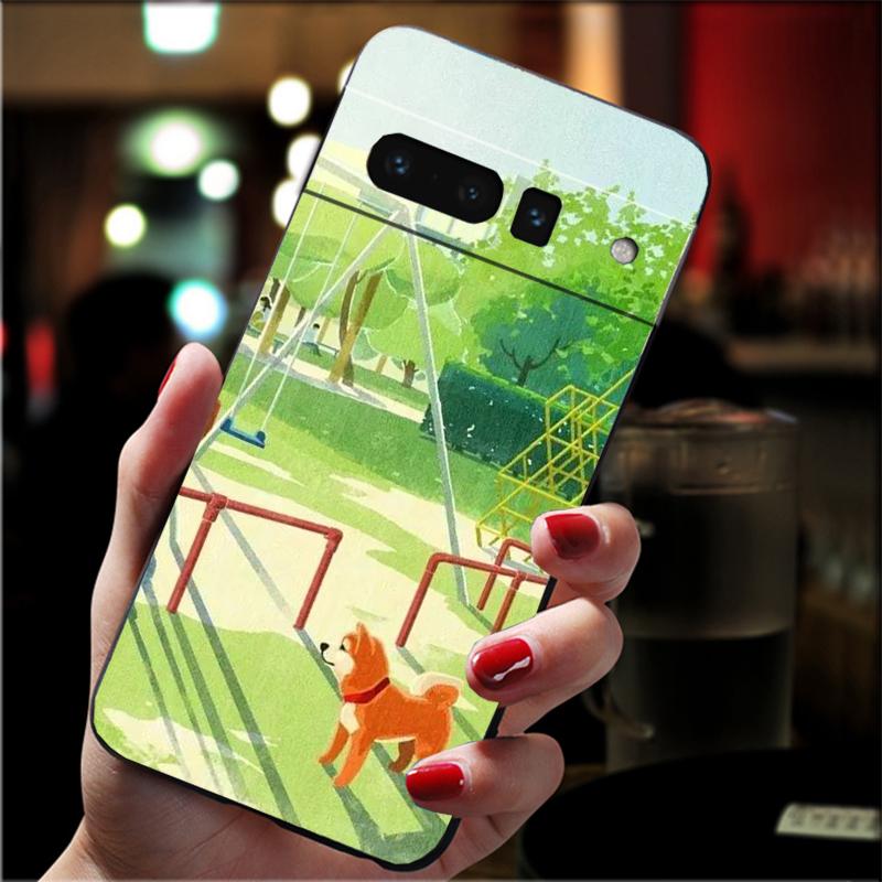 Phone Case for Google Pixel 10 9 Pro XL 8 7 6 Pro Pixel 9A 8A 7A 6A 5A 4A Pixel 8 7 6 5 Shiba Inu Painting Case Funda