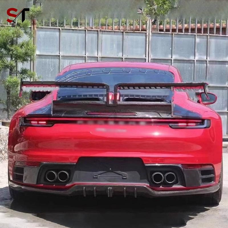 Porsche 911 992 Techart Style Carbon Fiber Kit: Front & Rear Lips, Side Skirts, Air Ducts, Corner Protectors