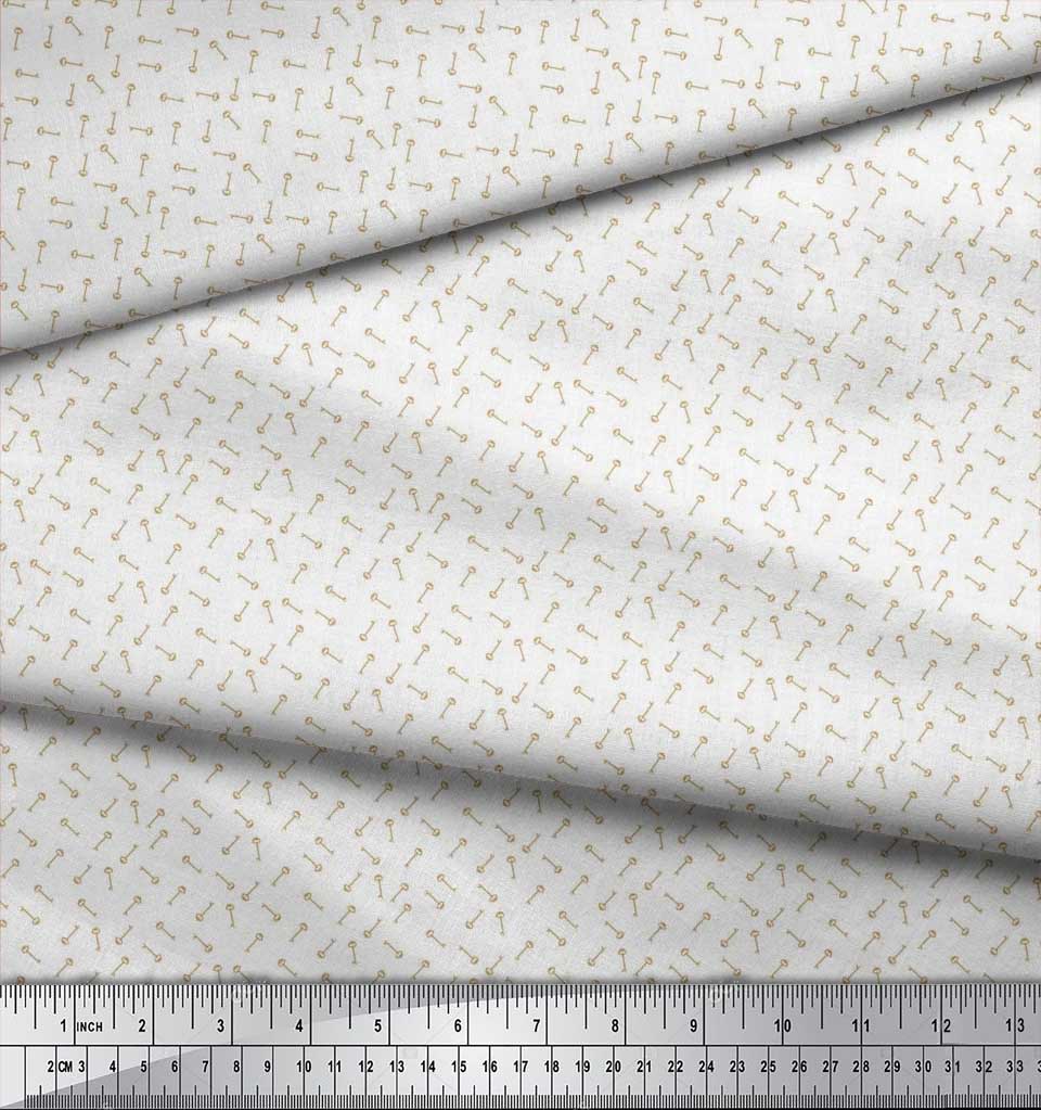 Soimoi Japan Crepe Satin Fabric Key Shirting Fabric Prints By Metre 42 Inch