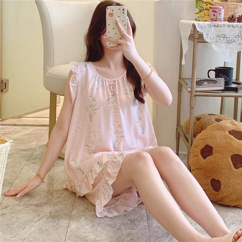 Pajamas Women's Summer Cotton and Silk Thin Suspender Sexy Cotton Silk Loungewear Sweet Shorts Two-piece Set Air Conditioning Clothing Summer