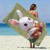 Cartoon Carrot Bunny Beach Towel Patterned Sunscreen And Windproof Suitable For Swimming Pool Camping Travel Blanket