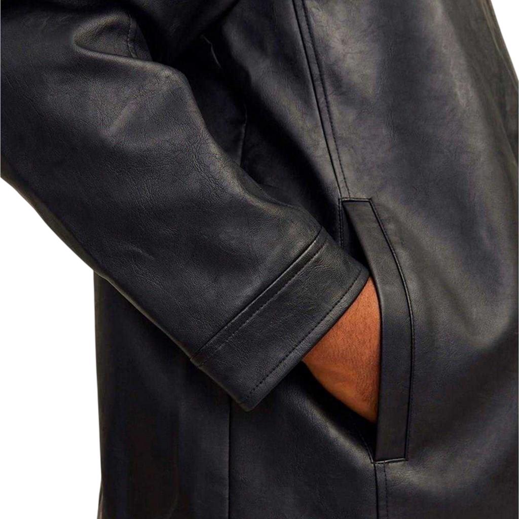 Jack And Jones Mens PU Plus Biker Jacket