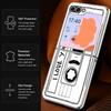 Vintage Camera Pattern Case For Samsung Z Flip 8 7 6 5 Hybrid 3in1 Leather Skin Plating Frame Hard Folding Phone Cover For Galaxy Z Flip8 Flip7 Flip6