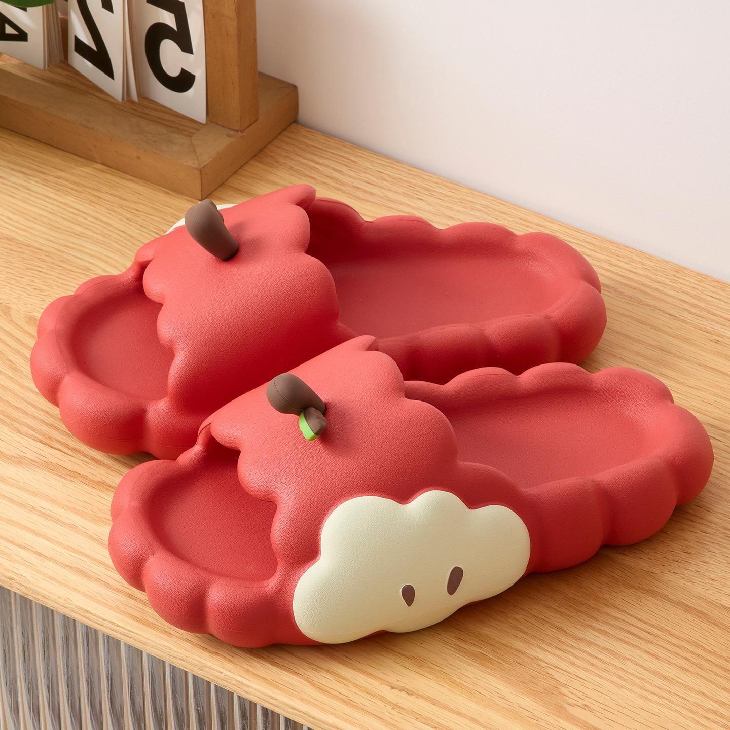 

Милые женские домашние тапочки Толстая подошва ЭВА Комнатные шлепанцы Мягкие Удобные Нескользящие тапочки Дышащие Легкие Женские тапочки для ванной 40-41 красный