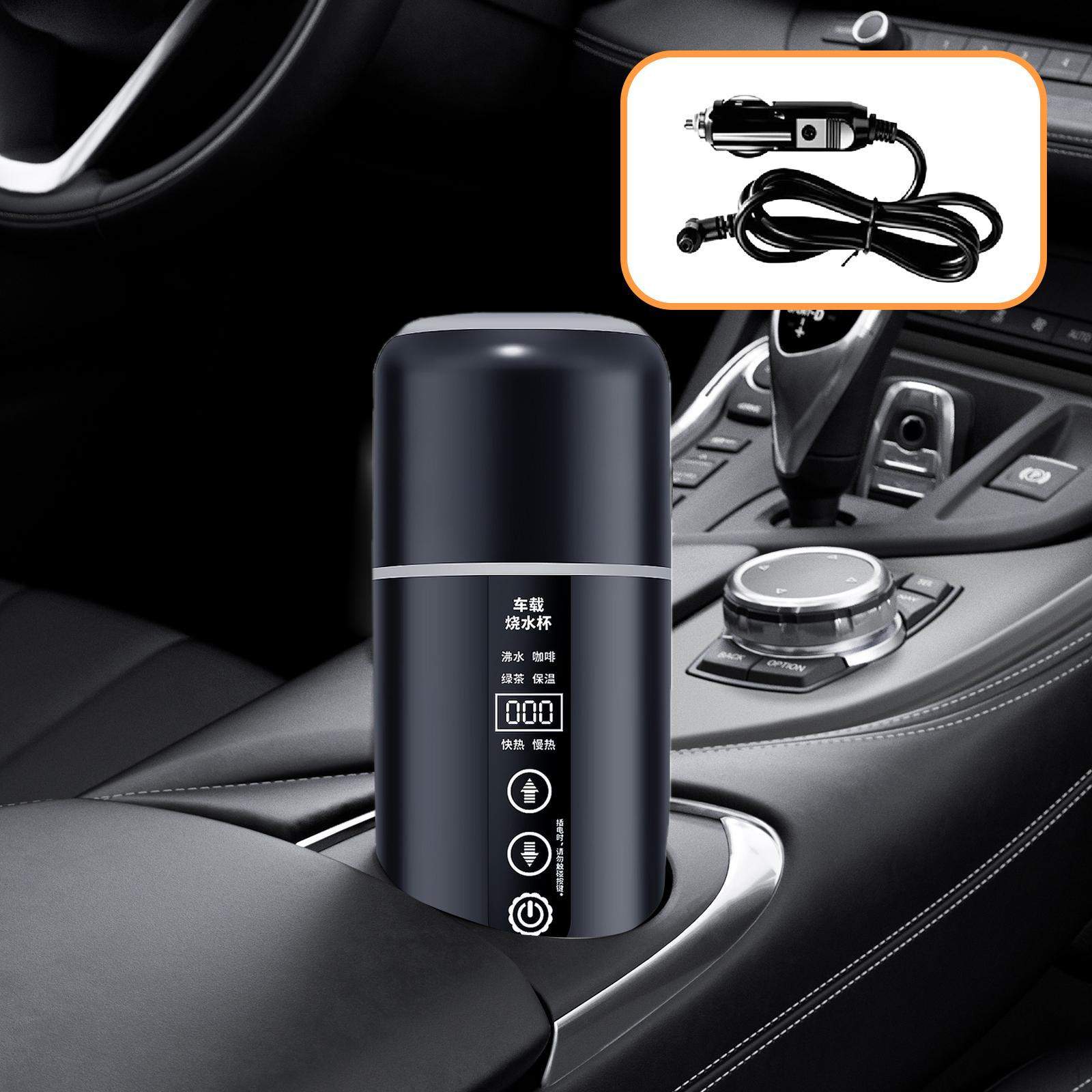 

12V 24V Car Kettle Boiler Heating Cup Stainless Steel Drinking for Work School чёрный