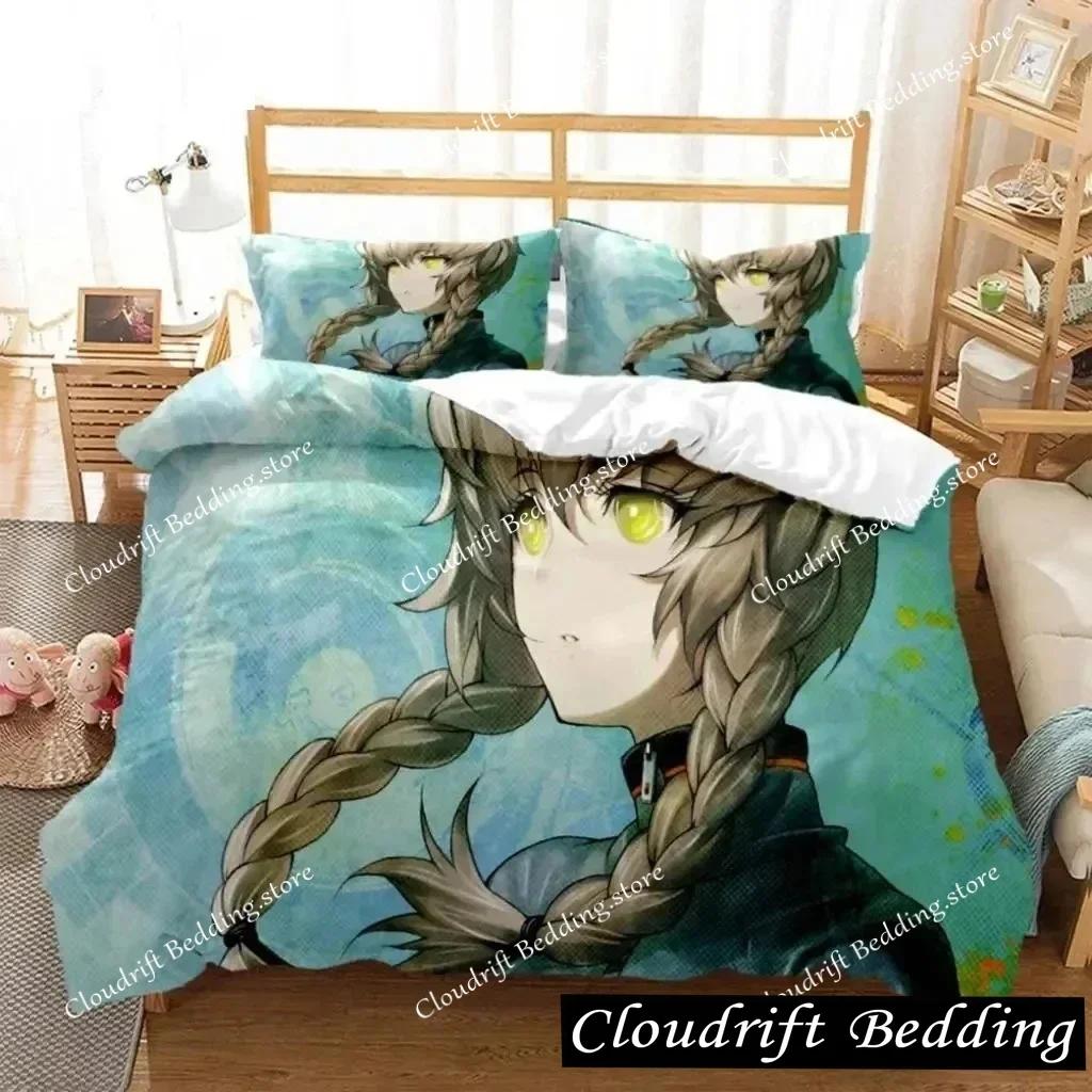 Anime Steins Gate Kurisu Makise Bedding Set Boys Girls Twin Queen Size Duvet Cover Pillowcase Bed Kids Adult Home Textile026
