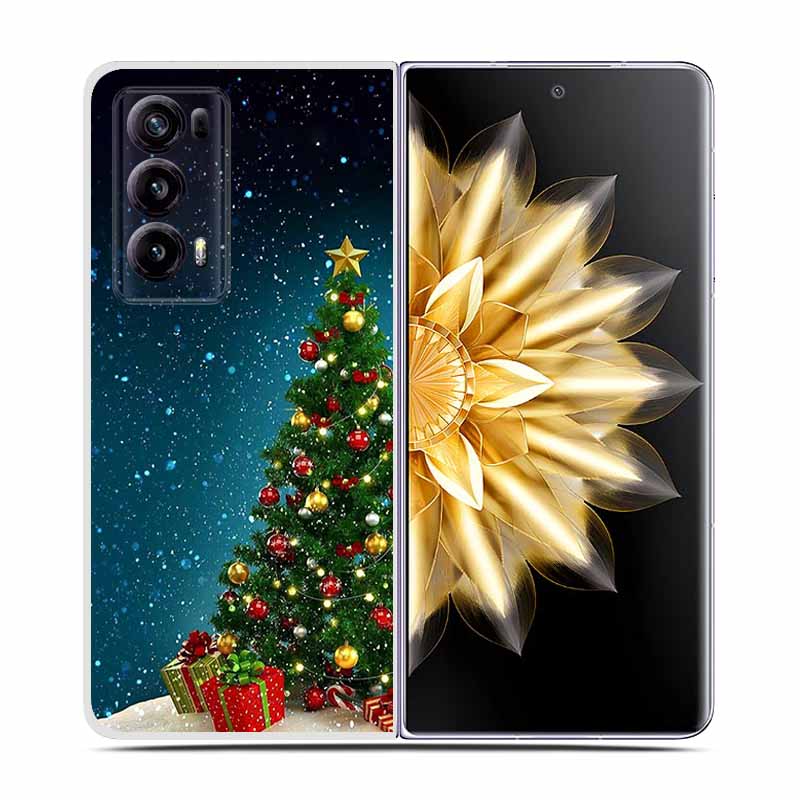 For Honor Magic V2 Case VER-AN1 Christmas Cute Clear Hard Plastic PC Back Cover For Huawei Honor Magic V2 5G Coques Cartoon Bags
