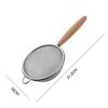 Stainless Steel Colander with Wooden Handle Multi-function Filter Mesh Flour Sieve Baking Tools Heat Oil Insulation Grid