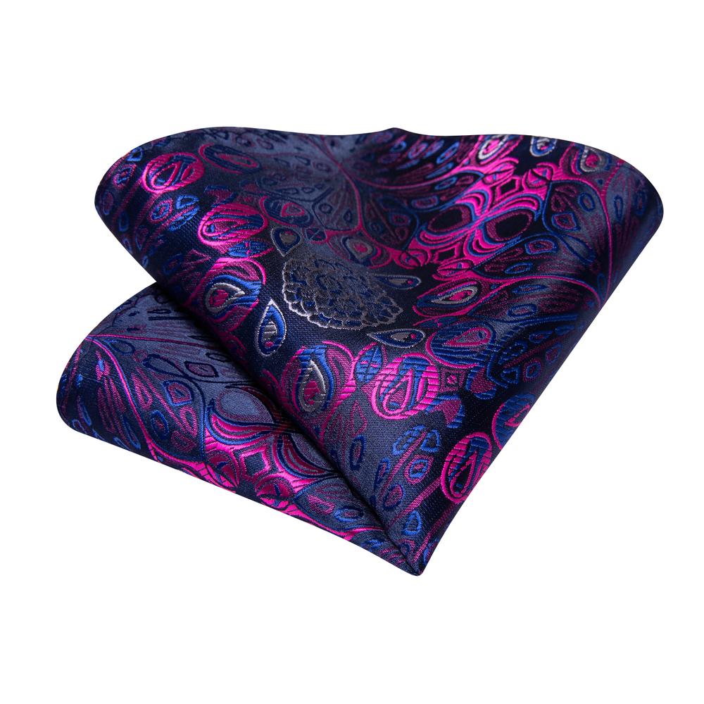 Hi-Tie Viola Unito Paisley Seta Cravatta da Matrimonio per Uomo Design Novità Fazzoletto Gemelli Regalo Set Cravatta Uomo Festa Business Dropshipping