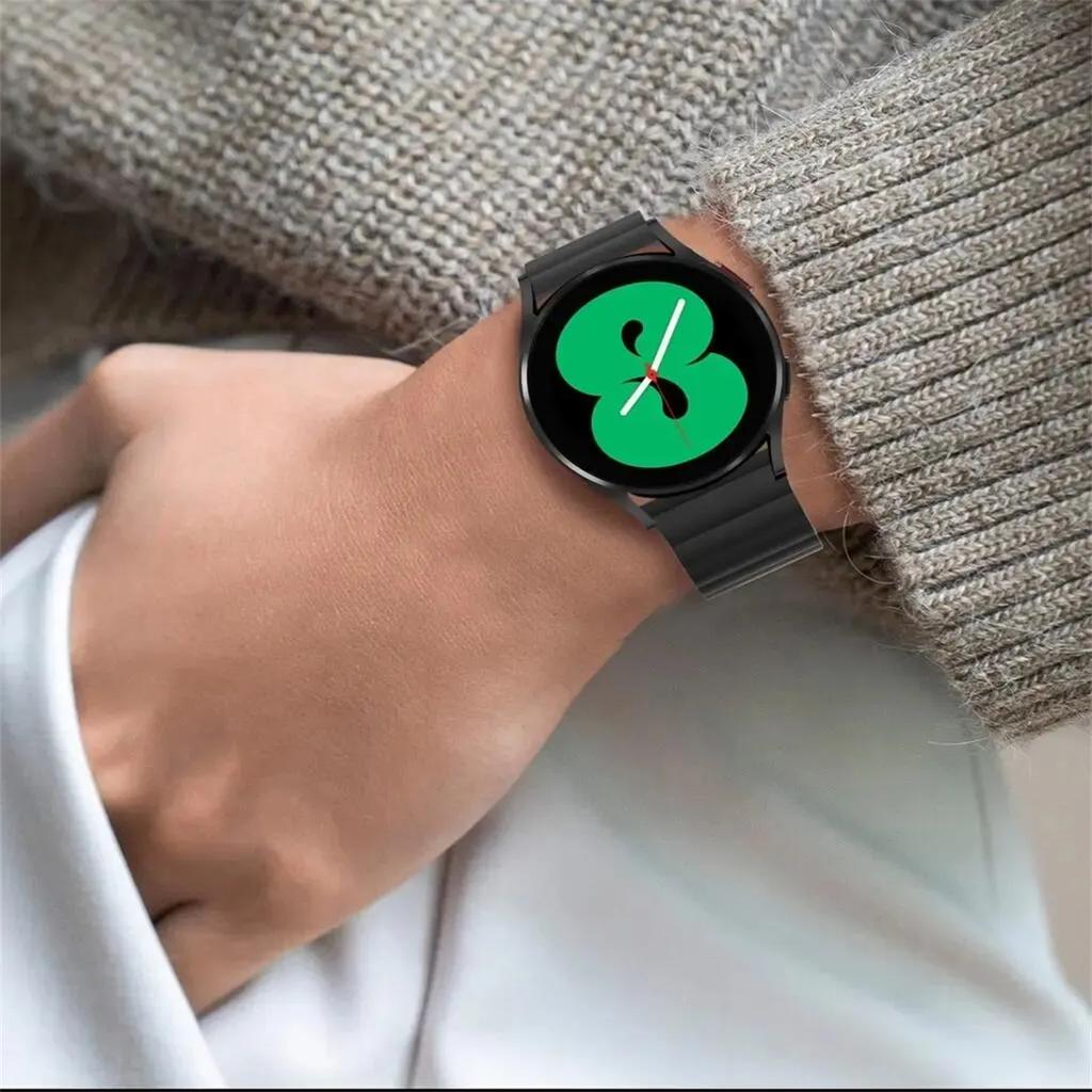 18mm 20mm 22mm Silikonowy magnetyczny pasek pętli do Samsung Galaxy Watch 6 5 Pro 4 Active 2 40mm 44mm S3 Amazfit Bip HUAWEI Watch GT 4 46mm Honor Bransoleta