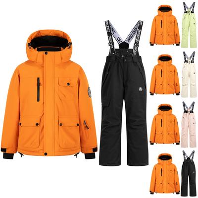 Conjunto de Roupa de Neve Infantil Moda Infantil Meninos e Meninas Espessado Impermeável Quente Fato de Esqui Jaqueta e Calças Conjunto de Roupa