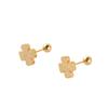 Gold Frosted Four-Leaf Clover Titanium Steel Stud Earrings - Non-Fading, Anti-Loss, Luxurious Design