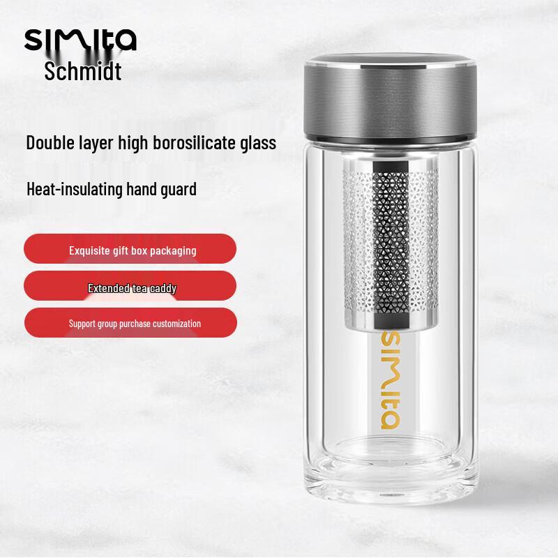 Schmidt Double Wall Glass Tea Infuser Mug