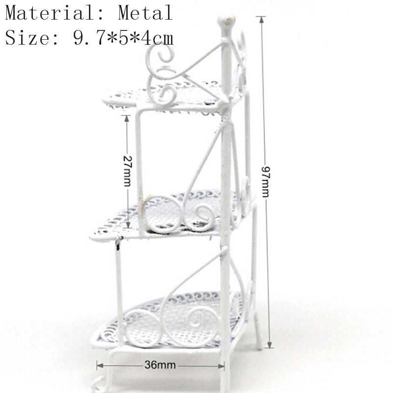 1/12 Dollhouse Miniature Rack Iron Shelf Flower Stand Decoration Accessories Handmade Playthings Present Children-Friendly