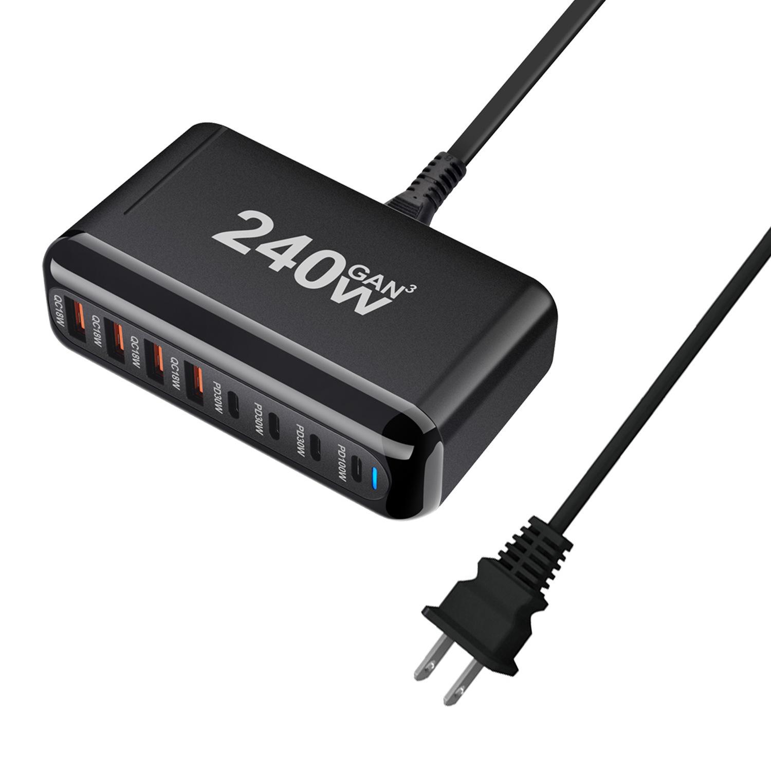 268W Gallium Nitride PD Charger: 240W Multifunctional Desktop Adapter