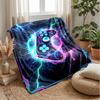 Neon Game Controller Lightning Theme blanket Lightweight Warm Flannel Blanket Decorative Throw Blanket for Home Decoration