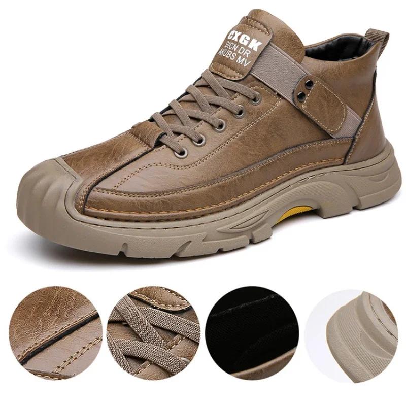 fashion Boots Elegant Men's Warm Cotton Boots Luxury Brand Handmade High Quality Winter Plush Warm Shoes Casual Ankle Business