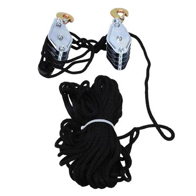 Rope Hoist Pulley System 4 Wheel 20m Rope 8:1 Lifting Power 4400lbs Breaking Strength Pulley System for Garage Warehouse