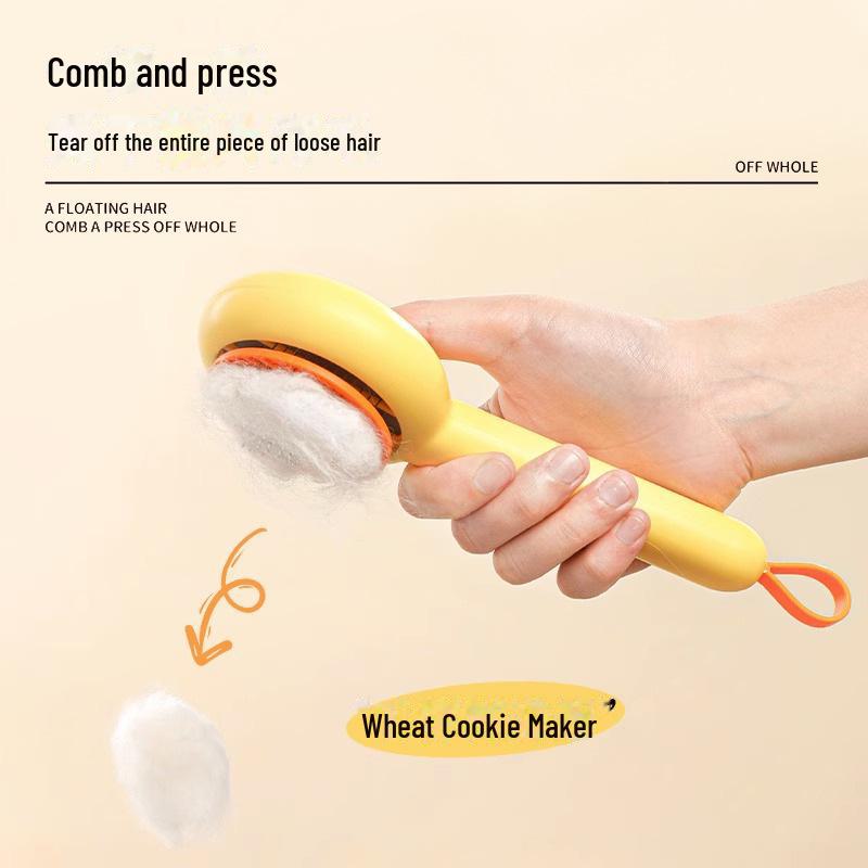 Pet Hair Removal Brush: Yellow Duck Design Cat & Dog Comb
