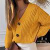 Women's Chunky Knit Cardigan - Loose Fit, Long Sleeve Button-Up for Autumn/Winter