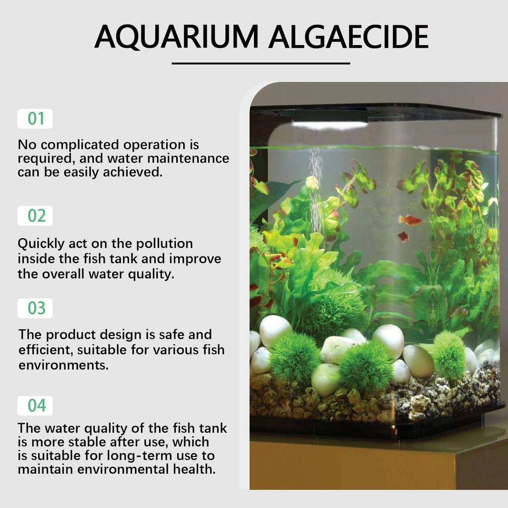 Aquarium Algaecide And Fish Tank Water Cleaner Reduce Waste Sludge, Water And Control Growth100ML